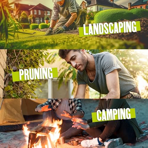 Folding Camping saw 11 Inch - Heavy Duty Pruning Saw with Triple-Cut SK5 Blade, 7 TPI Razor Teeth for Tree Trimming, Wood Cutting, Camping, Bushcraft, and Gardening - size: 11 INCH (Lime Green)