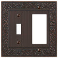 Amerelle 43TRVB English Garden Wallplate, 1 Toggle / 1 Rocker, Cast Metal, Aged Bronze, 1-Pack - color: Aged Bronze, size: 1 Toggle / 1 Rocker