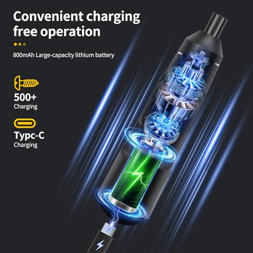 Mini Electric Screwdriver Set,3.7V 800 MAH USB-C Rechargeable Cordless Rotary Tool With 20 pcs Bits Set For Install or Repair