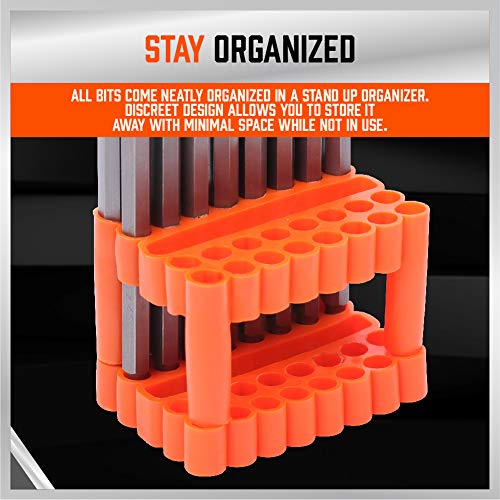 HORUSDY 32-Piece 1/4" Shan Extra Long Security Power Bit Set, 6" Long Tamper Proof Security Bits, S2 Steel. - style: Extra Long Security Power Bit Set