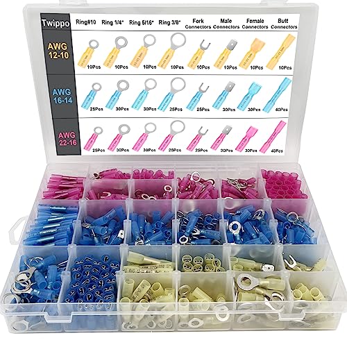 550Pcs Electrical Waterproof Heat Shrink Wire Connector Terminal Kit - size: 550pcs-Assortment