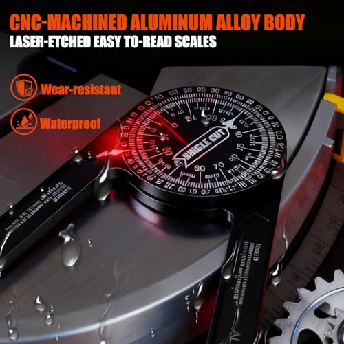 7 Inch Aluminum Miter Saw Protractor, Upgraded High-Precision Angle Measuring Tool, Includes Adjustment Wrench, Ideal for Carpenters, Plumbers, Construction Workers, and Home DIY Enthusiasts