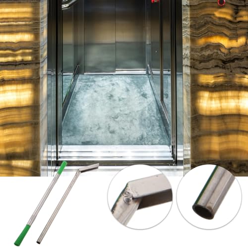 Elevator Sill Cleaner Tool with Long Handle Gap Scraper and Brush Set for Elevator Track Cleaning and Maintenance in Commercial and Residential Buildings
