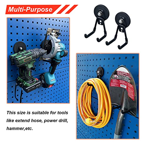 Magnetic Hooks Heavy Duty Garage Hooks Tools Organizer Anti-Slip Strong Magnetic Hooks Utility Magnet Hanging Hooks for Garage, Warehouses, Kitchen, Power Tools 2PCS Black - style: 2.6 INCH BLACK 2 PACK
