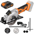 Cordless Circular Saw,2.0 Battery 3400RPM Laser Guide,45° Angle - style: Cordless circular saw