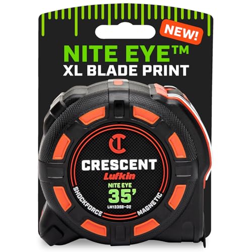 Crescent Lufkin 35' SHOCKFORCE NITE EYE Magnetic Tape | LM1335B-02 - size: 35', style: SAE