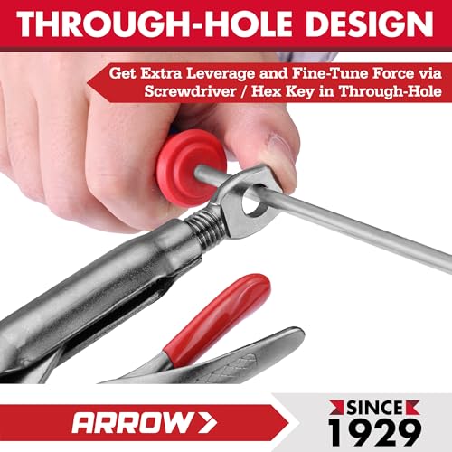 ARROW 2PCS Curved Jaw Locking Pliers Set 7" & 10" | CR-MO Steel Pliers, Adjustable Screw, One-Hand Release, Anti-Slip Handle - size: 7&10inch