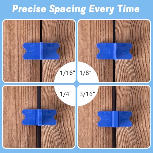 8 Pcs ABS Deck Spacer Tool, 4 Thicknesses Blue Deck Board Spacers - color: Blue-8