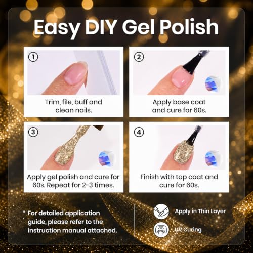 Beetles Fall Glitter Gel Nail Polish Set Reflective Sparkle Gel Polish - color: A - Reflective Glitter | Bling Fling