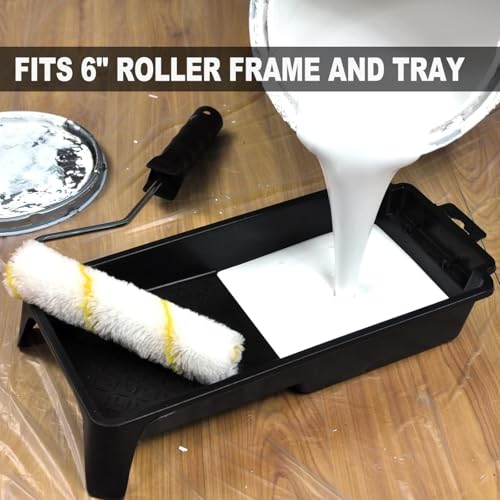 Great Andrew 10 Pack 6 Inch Paint Rollers for All Paints 1/2" Nap - size: 10 PCS, 6-Inch