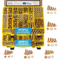 791pcs Nuts and Bolts Assortment Kit - Heavy Duty Grade 8.8 Metric M6 M8 M10 Bolt Set with Assorted Nuts and Washers, Yellow Zinc Plated, Length from 12-40mm - size: M6 M8 M10-791 PCS