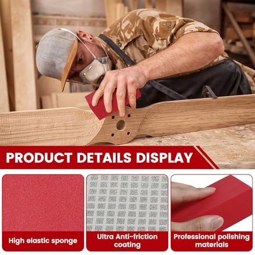 6 Pcs Diamond Hand Polishing Pads, 60/120/240/320/600/1000 Grit Wet Dry Diamond Sanding Blocks with Sponge Backing, Anti-Clogging Grid,Reusable for Sands Glass Wood Ceramic Marble Metal Tile Tools