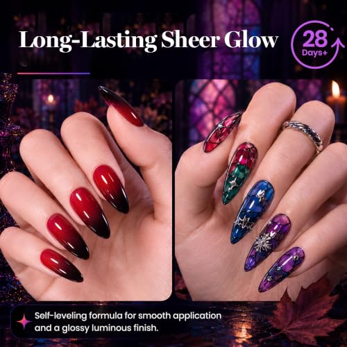 Beetles Jelly Gel Nail Polish Set, 6 Colors Jelly Magic Gel Polish Kit - color: A - Sheer | Jelly Magic