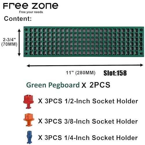 Free Zone Bit Organizer Set, 316-Hole 1/4" Hex Bit Toolbox Storage - color: Green