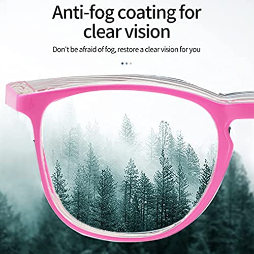 Safety Glasses for Men Women Nurses Anti Fog Stylish Fashion Comfortable Goggles with Side Shields Eye Protection for Adult - color: Dark Pink