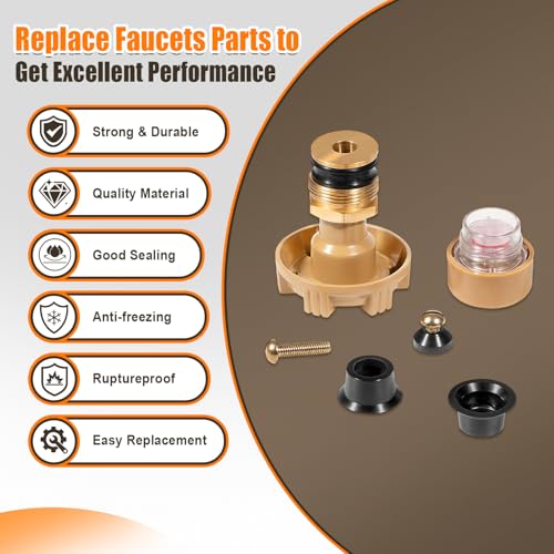RK-17MH Outdoor Faucet Repair Kit for Woodford Model 17 Outside Faucets Parts Include Wheel Metal Handle Screws Packing Nut Washer Valve Seat Rubber and Vacuum Breaker Float Kits, 12PCS Set - style: RK-17MH
