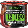 GEARit 12 Gauge Speaker Wire 100FT, 12/2 CCA Cable for Home Theater - color: Translucent Black/Red, size: 12AWG / 100 Feet