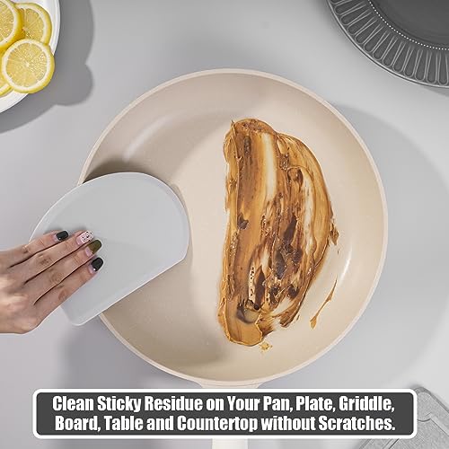 Sapid Flexible Curved Edge Silicone Bowl Scraper Dough Scraper Baking Bread - color: Gray
