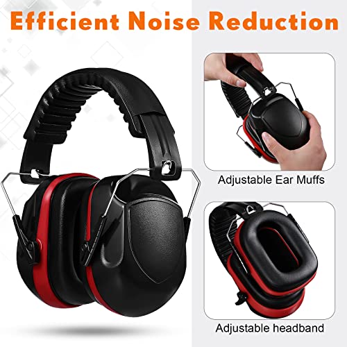 Yunsailing Noise Reduction Headphones NRR 28dB Hearing Protection Ear Muffs Protection Headphones for Shooting Construction - color: Red, Black, Blue