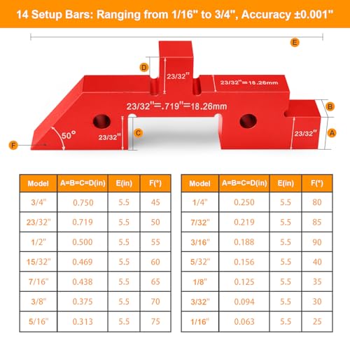14Pcs Setup Blocks for Woodworking, Router Table Saw Accessories
