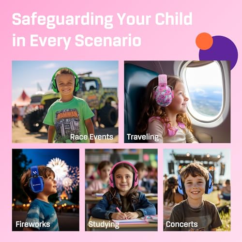 Kids Noise Canceling Headphones - 33 dB (2K Hz) - Ear Protection Earmuffs | Vanderfields' earmuffs protect child's hearing with certified noise-cancellation, soft ear cushions, and adjustable headband - color: Unicorn Dream