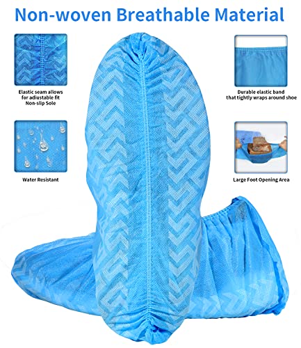 Shoe Covers Disposable,Extra Large 200 Pack, Non-Slip Indoor - color: Blue Set -200pack