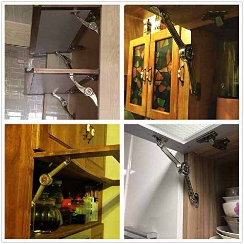 Lid Stay Hinge in Satin Nickel MOYODOR Folding Lid Hinge with Soft Close, Perfect for Toy Box/Kitchen/Wardrobe/Cabinet Door, 35lb (Modern Style 1pair) - color: Modern 2pc