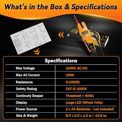T5-1000 Electrical Tester Compatible with Fluke Meter, 1000V Voltage Tester - style: T5-1000