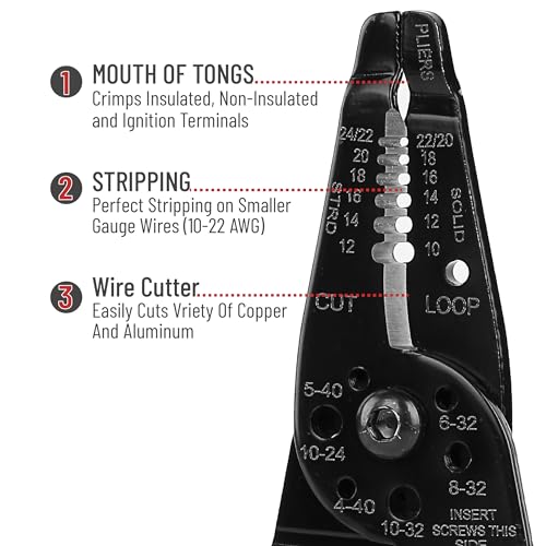 Mr. Pen- Wire Stripper, 8 inch, Red, Wre Stripper Tool, Wire Strippers - color: Red