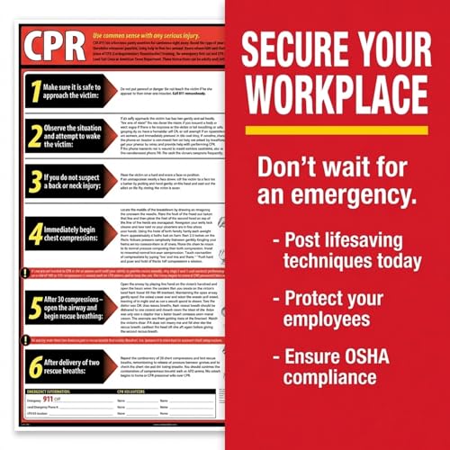 ComplyRight Lifesaving CPR Poster in English, 18" x 24", Safety Signs for Workplace - color: Lifesaving CPR Poster