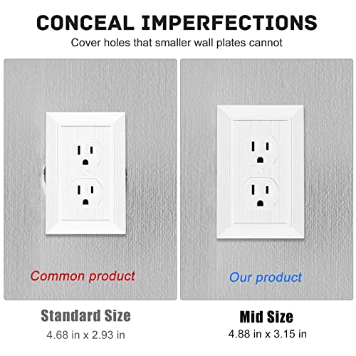 Modern Decorative Wall Plate Retro Wood Grain design Switch Cover Outlet Cover for Light Switch, Smart Switch, Dimmer, GFCI, USB Outlet (Duplex Outlet 4-Pack) - size: Duplex Outlet 4-Pack