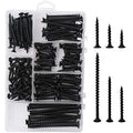 JEGONFRI Black Wood Screws Assortment Kit, 166 PCS, 6 Sizes, Drywall Screws - size: Kit