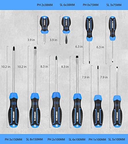 URASISTO 120-pieces Magnetic Screwdrivers Sets Includes Sockets, Slotted, Phillips, Hex, Torx and Precision Screwdriver Set Tools for Men, Repair Home