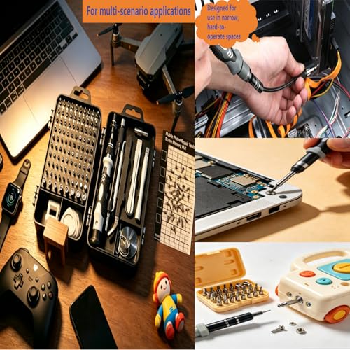 115-in-1 Magnetic Precision Screwdriver Set, 98 Bits Electronics Repair Tool Kit with Flexible Shaft, Pry Tools for Phone, Laptop, Watch, Game Console & Small Devices