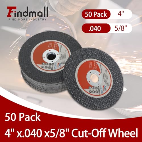findmall 50 Pack 4" x.040 x5/8" Cut Off Wheel Aluminum Oxide - size: 50pcs 4"*0.040"*5/8"