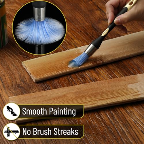 Bates- Trim Brush, 0.75 Inch, Edge Painting Tool, Trim Paint Brushes, Trimmer Edger, Trim Brush - color: Black-cream, size: 0.75 inch, 1 Pack