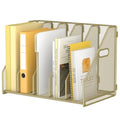 MINDEPOT Desk File Organizer Folder Holder with 5 Vertical for Office, Gold - color: Gold