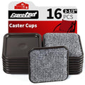 Ezprotekt 2.5" Square Carpet Bottom Furniture Caster Cups, 16 Pcs Reusable Furniture Coasters, Felt Furniture Sliders Pads to Protect Hardwood, Tile or Carpetd Floors from Scratches (Brown/Gray) - size: 2.5"(2-1/2")