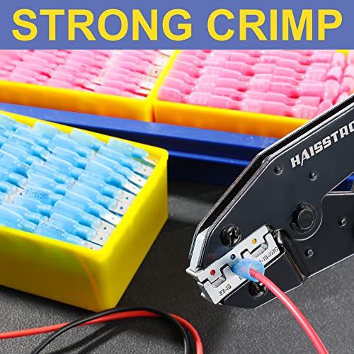 haisstronica 560PCS Heat Shrink Spade Connectors, 22-10 AWG, Male/Female - size: AWG 22-10, style: Male&Female Kit 560PCS