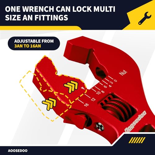 Adjustable AN Fittings Wrench AN Wrench for Hose Fitting Adapters AN Fitting Tool 3AN-16AN Lightweight Aluminum Red. With a Double Hose End Fitting Wrench 6AN Socket-AN8 B-nut Blue - color: Red & Blue