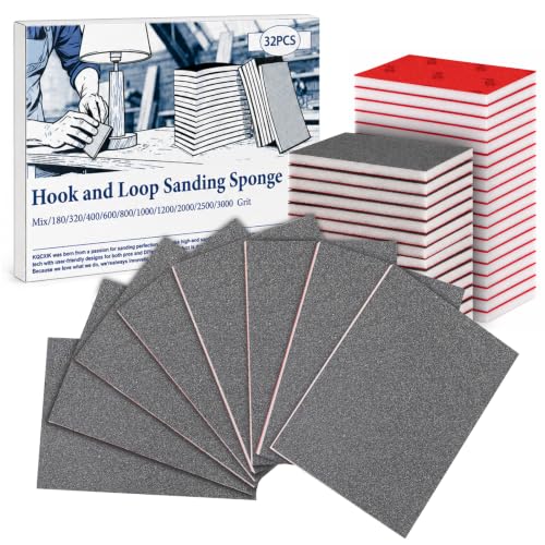 32 PCS 320 Grit Sanding Sponge, Soft and Flexible Sandpaper Block - style: 32Pcs 320Grit