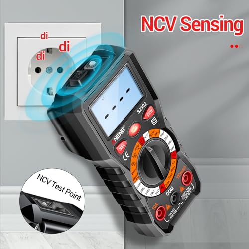 ANENG Multimeter with Case,Volt Amp Meter with Backlit LCD,NCV,Flashlight - color: Rubberized Black