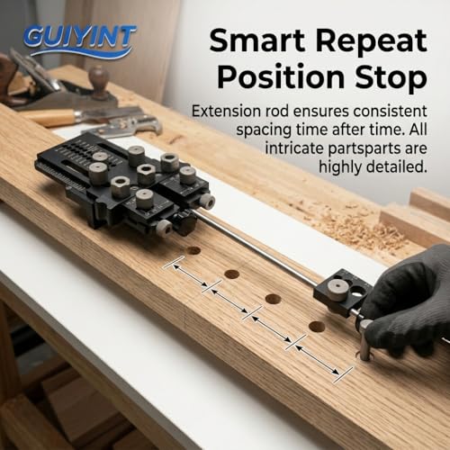 Tool Dowel Jig Kit Self Centering Doweling Jig Woodworking Joinery | Replacement for premium rigs. Drill 1/4, 3/8 and 1/2 Inch Accurate Straight Dowel Holes with our master guide framework.