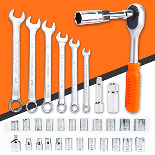 CARTMAN 238-Piece Auto Repair Tool Set, Socket Wrench Kit With Storage Case - color: Orange