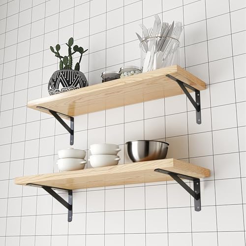 4 Pack L16 x H 10" Heavy Duty Shelf Brackets with Screws Open Floating Shelving Bracket L Brackets Black Metal Shelf Brackets for Shelves, Room, Pantry,Garage - size: L 16" x H 10" x W 1", style: 4 Pack-Black