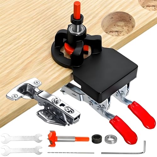 35 mm Concealed Hinge Jig with Quick Clamp, Adjustable Edge Distance