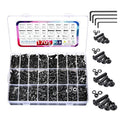 1705 Pcs Machine Screw Assortment Kit, M2 M3 M4 M5 Metric Bolts and Nuts Kit with Lock and Flat Washers, Hex Button Head 10.9 Alloy Steel Cap Screw Set with Allen Wrench - color: Black-Hex Socket Button Head 1705 Pcs