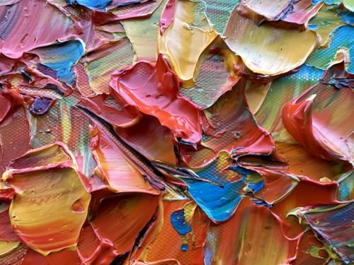zoinart Colorful Oil Painting on Canvas, Abstract Landscape Wall Art | Texture Painting, Modern Wall Painting, Living Room Deco - color: YH-B203