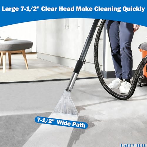 Happy Tree Universal Fit All Shop Vacs with 2-1/2" and 1-7/8" and 1-1/4" Adapters, Large 7-1/2" Extraction Accessory for Upholstery & Carpet Cleaning and Auto Detailing, Shop Vac Extractor Attachment - size: Large