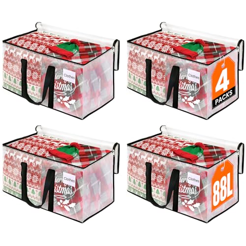 RoomHacks Moving Bags, Heavy Duty Large Storage Bags, 88L, 4 Pack, Clear - size: 88L- 4Packs